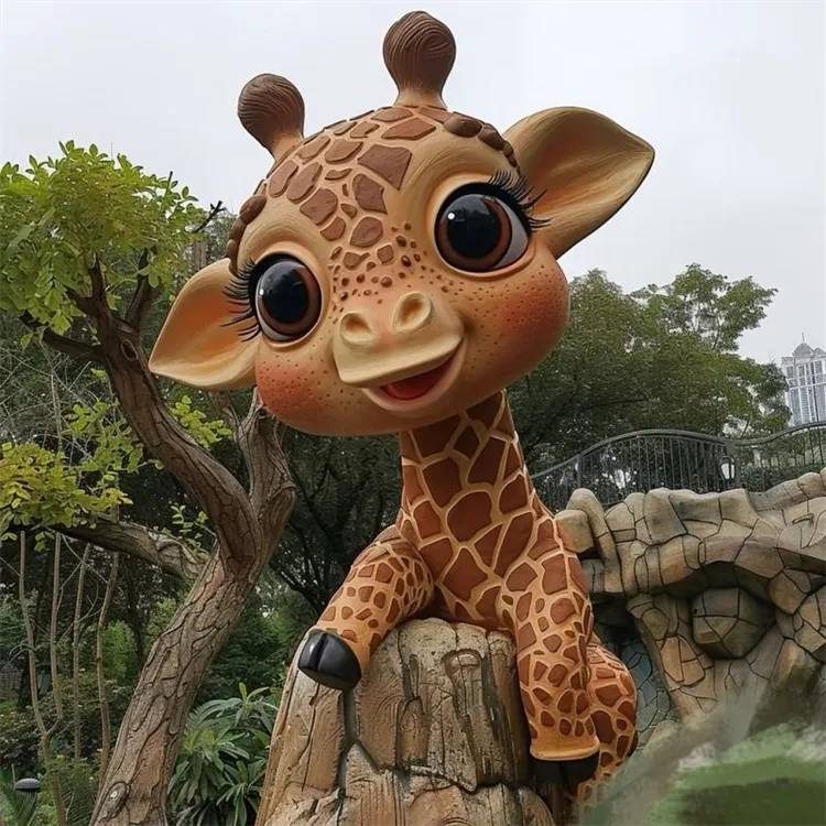 Giraffe Statues Sculptures | FRP African Wildlife Statues – custom retail display image 26