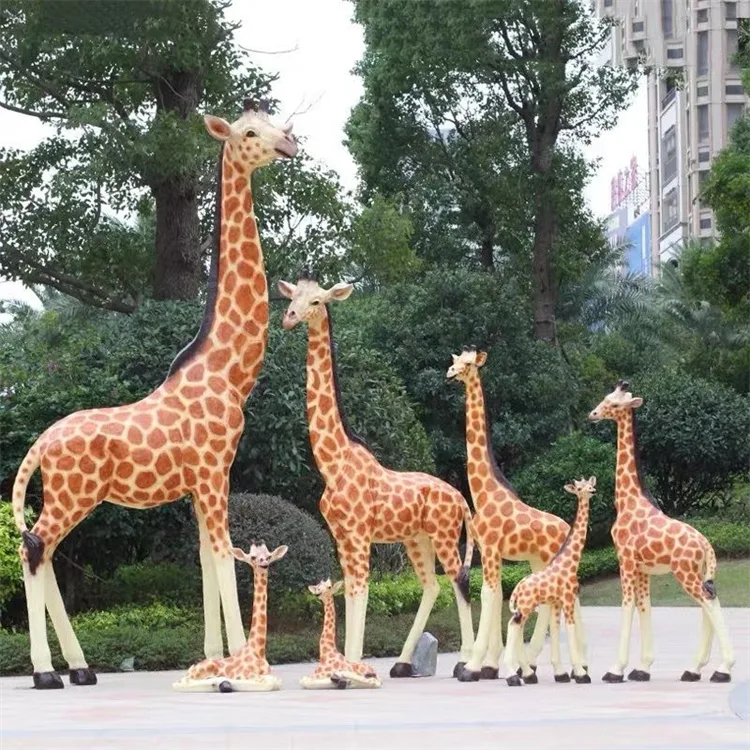 Giraffe Statues Sculptures | FRP African Wildlife Statues – custom retail display image 28