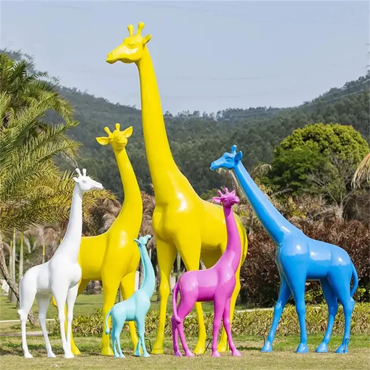 Giraffe Statues Sculptures | FRP African Wildlife Statues – custom retail display image 5