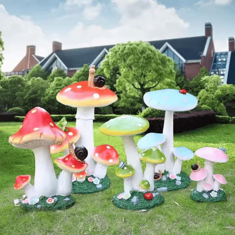 Mushrooms Toadstools Statues for Sale | FRP Garden Decor – custom retail display image 1