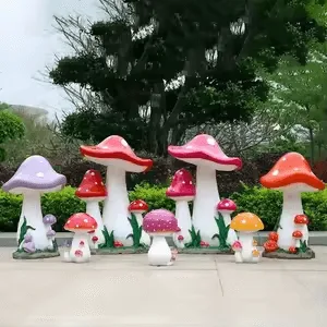 Mushrooms Toadstools Statues for Sale | FRP Garden Decor – custom retail display image 2
