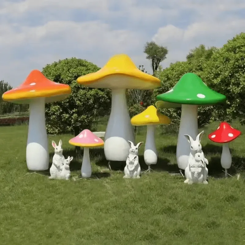Mushrooms Toadstools Statues for Sale | FRP Garden Decor – custom retail display image 4
