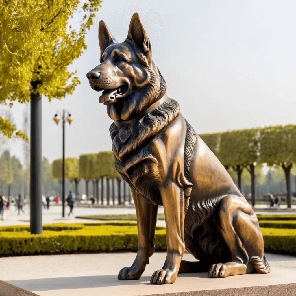German Shepherd Statues Sculpture | Large Outdoor – custom retail display image 5