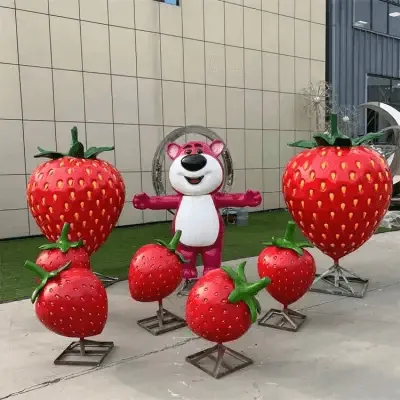 Giant strawberry statue (8) Giant Strawberry Statues Sculptures For Sale | Fiberglass – custom retail display image 35