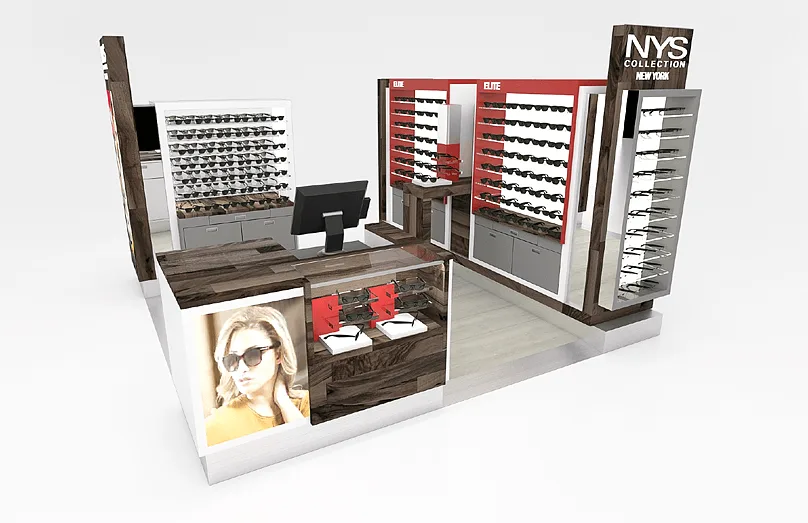 Sunglasses Kiosk For Sale | Eyewear Kiosk – Wooden fashion sunglasses kiosk custom sunglasses display stand in hot sale image