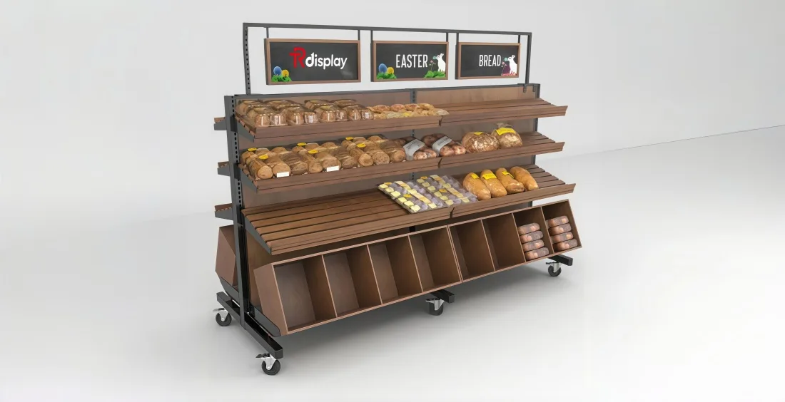 gondola Bakery Gondola Shelving | Bread Pastry Display Units – custom retail display image 34