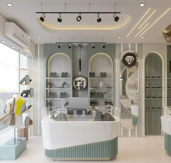 Unique Reception Desks | Geometric Organic – custom retail display image 138