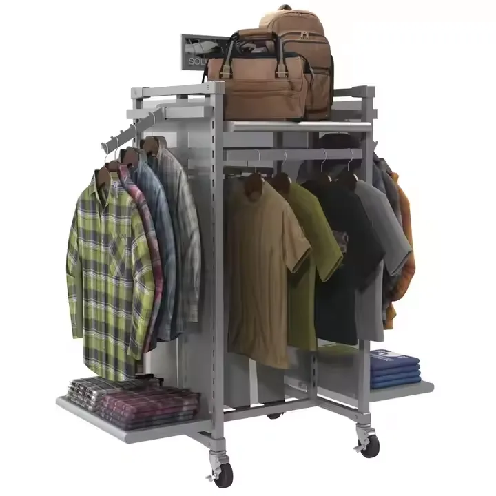 Clothing Display Stands For Shop | Gondola Racks Pedestals – Custom Circular Garment Racks & Stands | Modern Metal Display fo