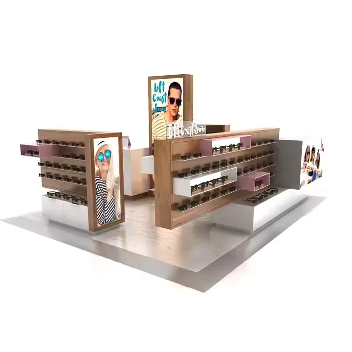 Sunglasses Kiosk For Sale | Eyewear Kiosk – Wooden fashion sunglasses kiosk custom sunglasses display stand in hot sale image