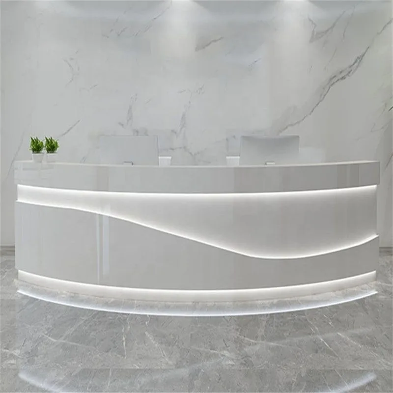 C shaped, Curved Round Reception Desks Counters – custom retail display image 29