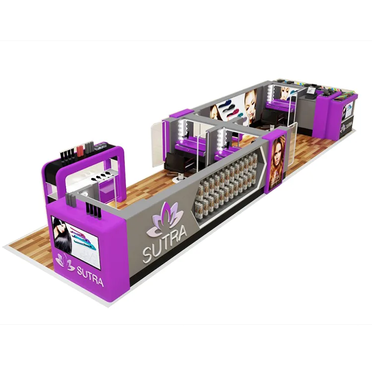 Hair Straightener Kiosk | Hair Care Kiosk For Sale – 4m by 3m mall hair straightener kiosk design for salon furniture image 1