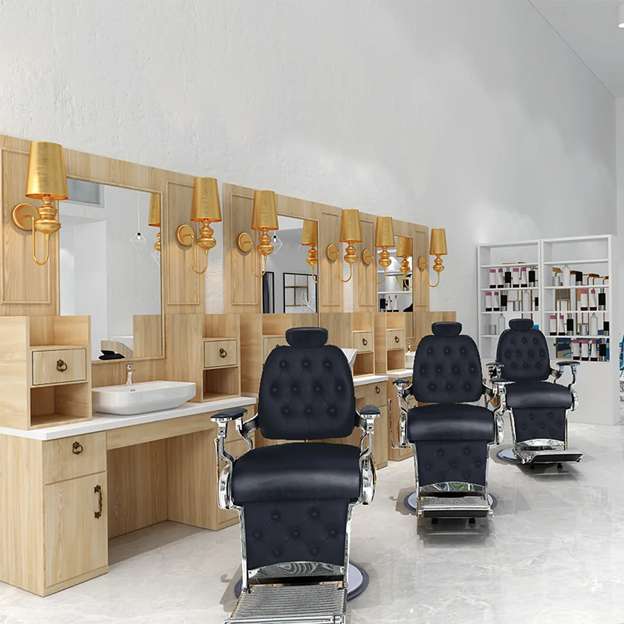 Barber Salon Wet Stations with Shampoo Bowl Sinks – custom retail display image 42