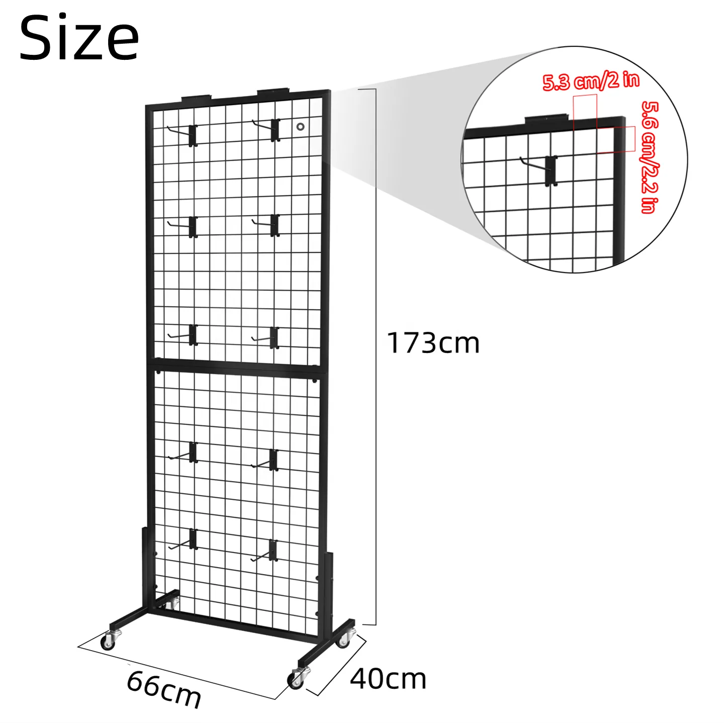 Black & White Gridwall Display Racks For Sale | Modern Mesh Display Rack with Accessories — view 2