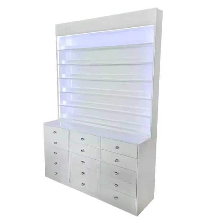 white display cabinet Nail Polish Display Racks Stands For Shop – custom retail display image 39