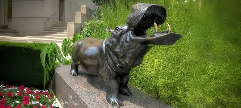 Large Hippo Statues Sculptures For Garden Decor – custom retail display image 11