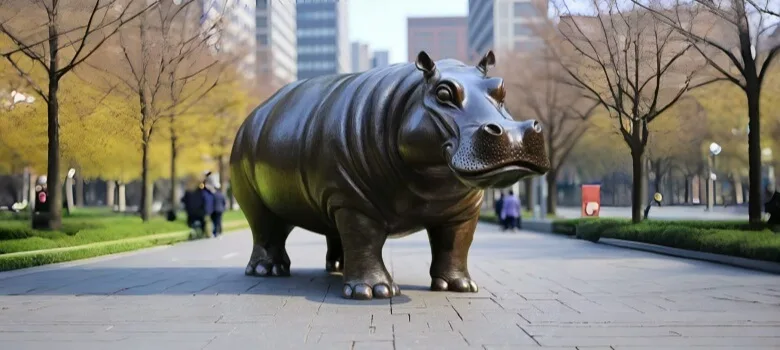 Large Hippo Statues Sculptures For Garden Decor – custom retail display image 12