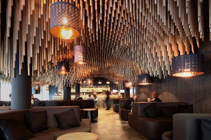 Hookah Lounge Design, Shisha Bar Counters, Displays Furniture – Distinct Curved Bar Design Builds an Atmospheric Hookah Loung