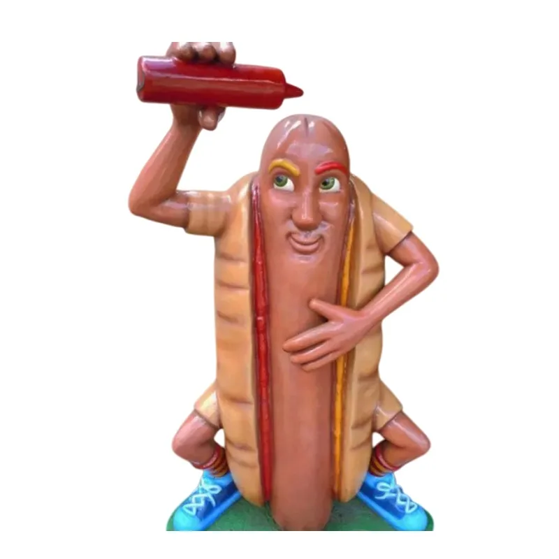Giant Hot Dog Statues For Sale | Custom Fiberglass Sculptures – Funny Hot Dog Statues For Restaurant Decor image 5