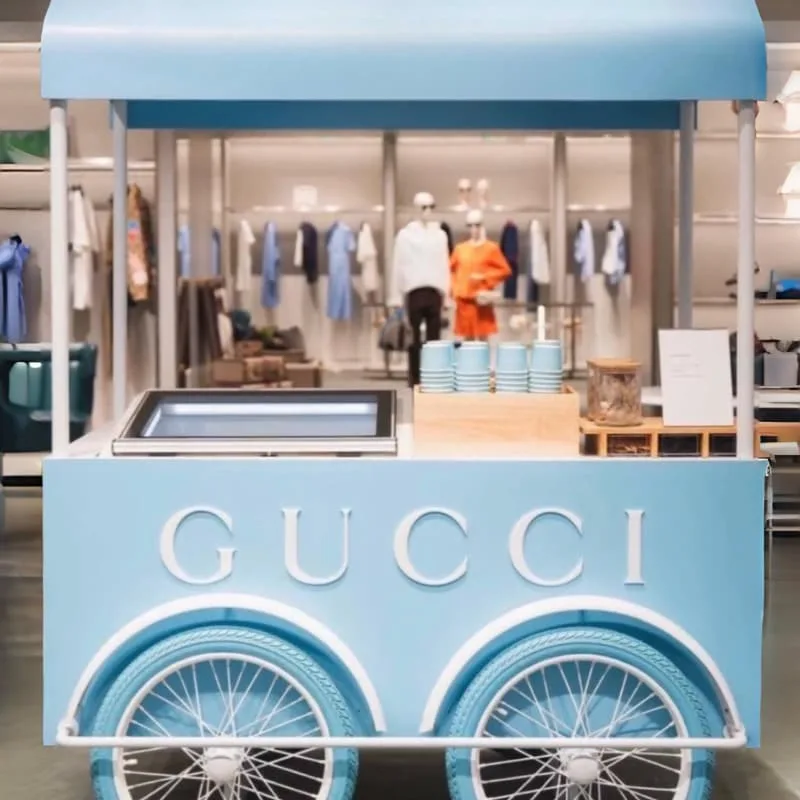 Light‑Blue Mobile Ice Cream Cart For Brand Event Display — view 2