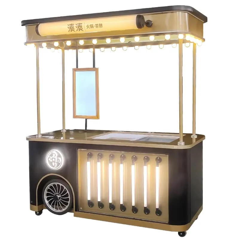 Premium Black‑Gold Mobile Ice Cream Cart LED Decor For Events — view 2