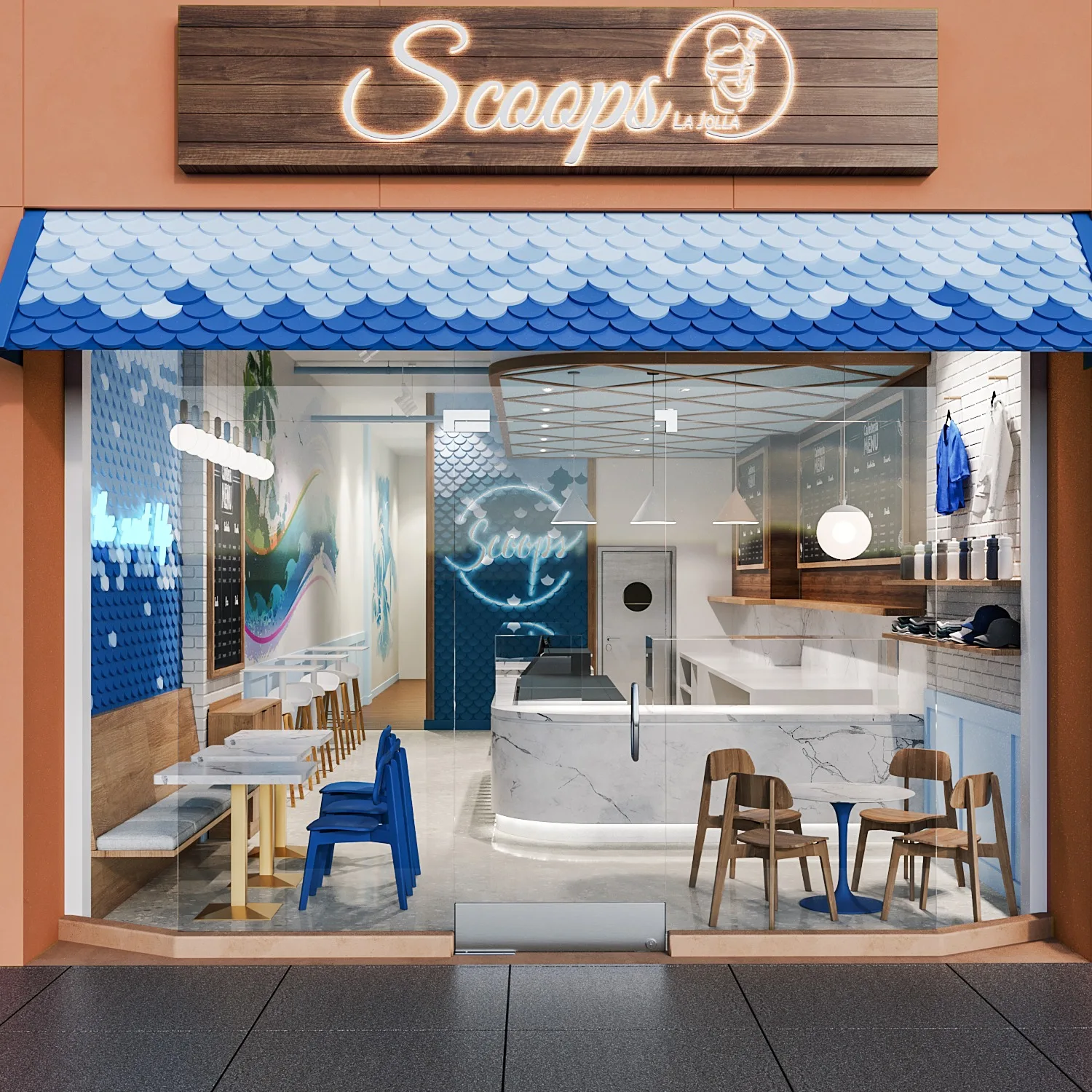 Ice Cream Shop Design | Frozen Yougrt Gelato Store Displays Counters – Cute pink ice cream shop furniture design dreamy Itali