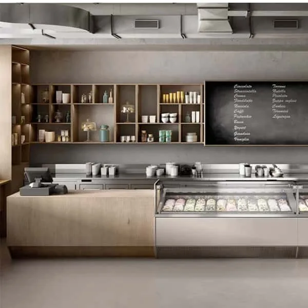 Restaurant Bar Counter For Sale | Wood, Metal Marble – Ice Cream Display Counter image 2