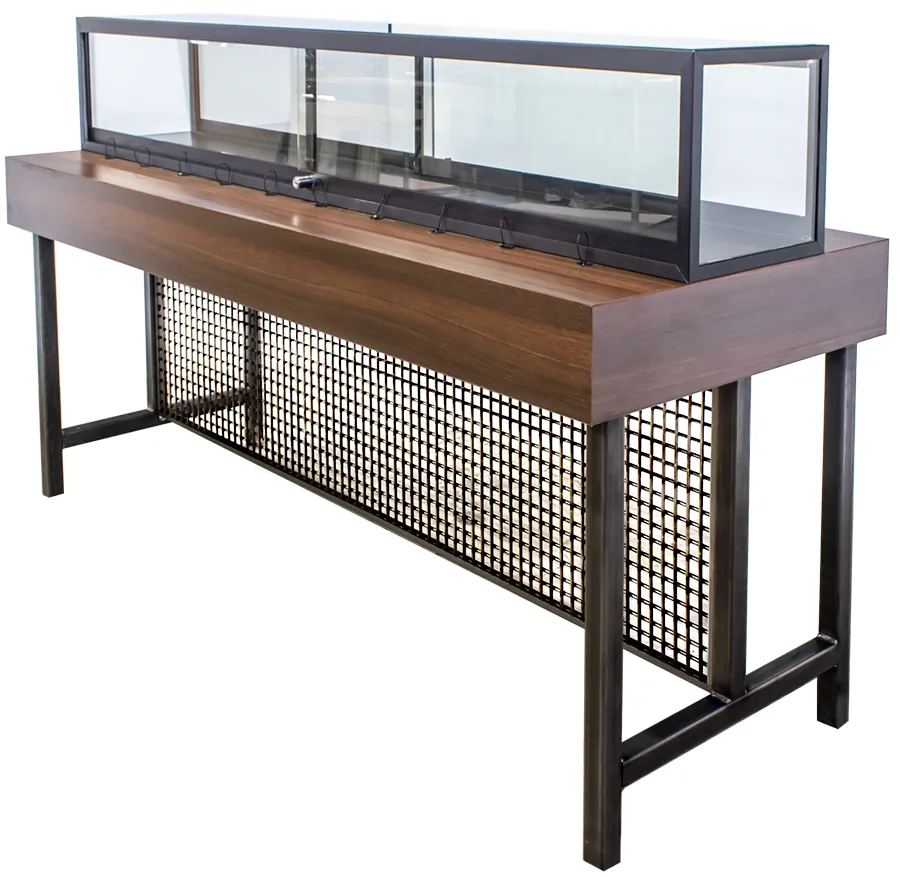 Cannabis Dispensary Display Table Tabletop Showcases – Single Metal and Glass Showcase Cannabis Display Table Design image 6