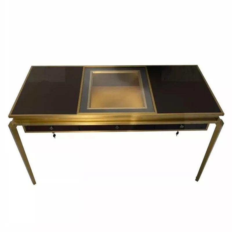Brown Jewelry Service Table and Jewelry Reception Desk Design for Jewelry Shops on Sale