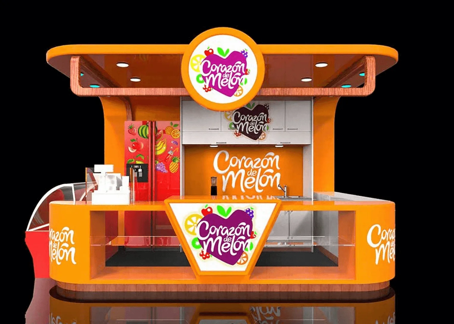 Fruit Juice Kiosk | Juice Bar Smoothie Kiosk For Sale – Fresh Mall Juice Kiosk Custom Design image 4