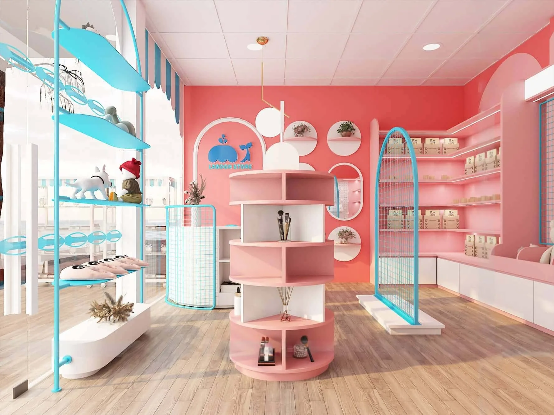 Toy Store Design, Displays Retail Shelf Fixtures – Playful Display Design: Layered Podiums for Interactive Shopping image 2