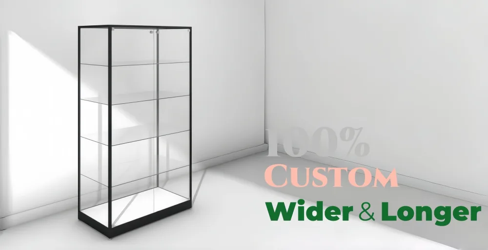 Large Display Cases Extra Wide Glass Cabinets For Sale – custom retail display image 32