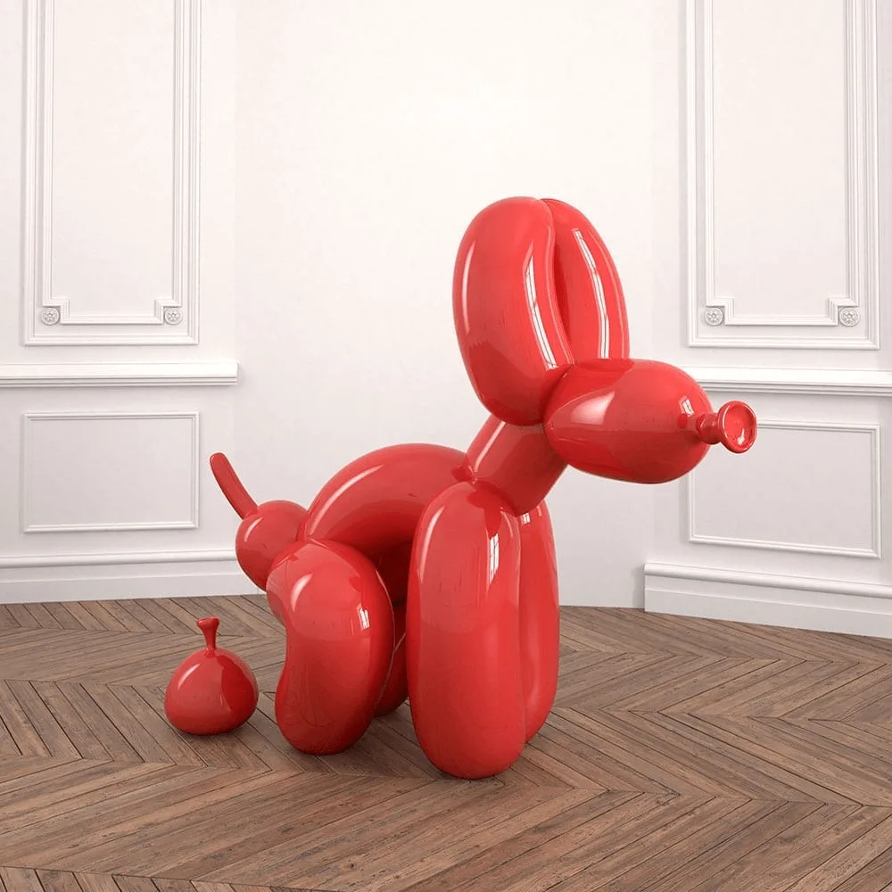 Large Ballon Dog Sculptures | Blue Pink – custom retail display image 3