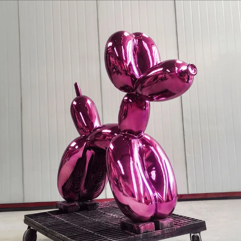 Large Ballon Dog Sculptures | Blue Pink – custom retail display image 4