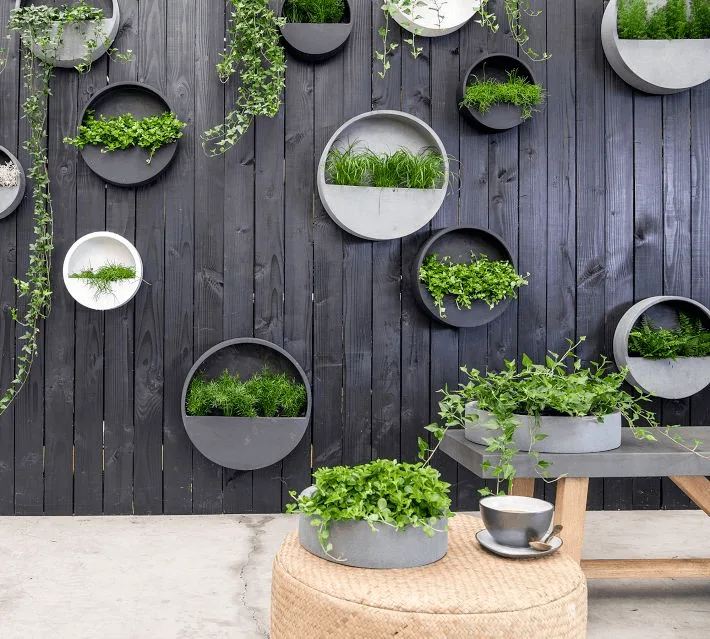 Large Hanging & Wall Fiberglass Planters, Pots (2) Large Hanging Wall Fiberglass Planters, Pots – custom retail display image 8