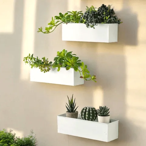 Large Hanging Wall Fiberglass Planters, Pots – custom retail display image 2