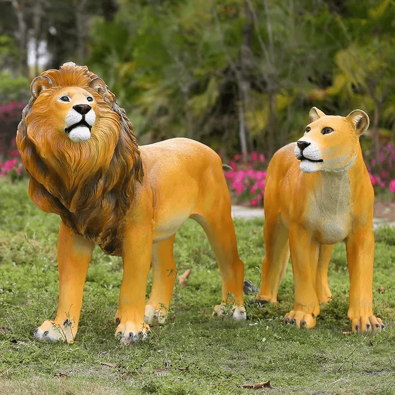 Large Lion Statues Sculptures For Garden Decor – custom retail display image 2