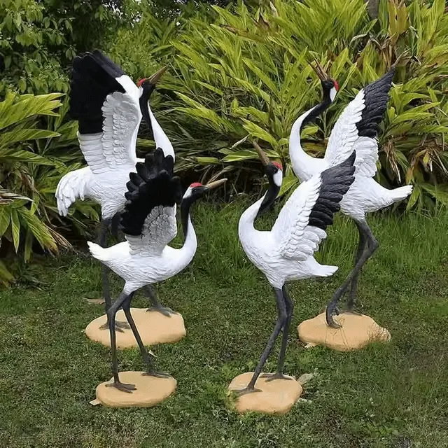 Large Outdoor Crane Statues Sculptures For Garden – custom retail display image 1