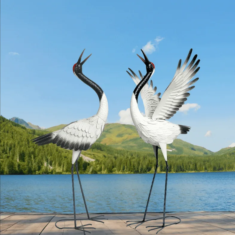Large Outdoor Crane Statues Sculptures For Garden – custom retail display image 2