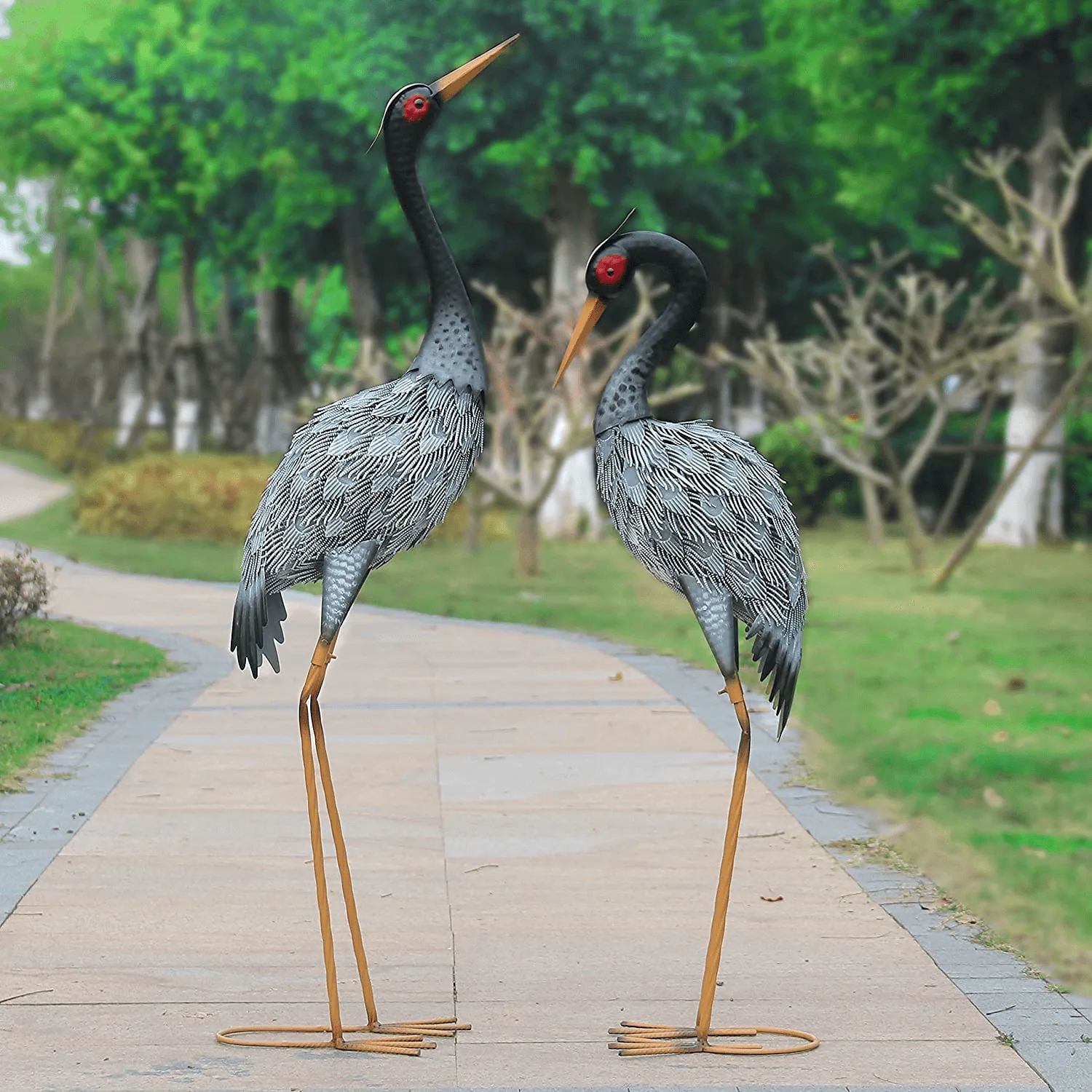 Large Outdoor Crane Statues Sculptures For Garden – custom retail display image 3