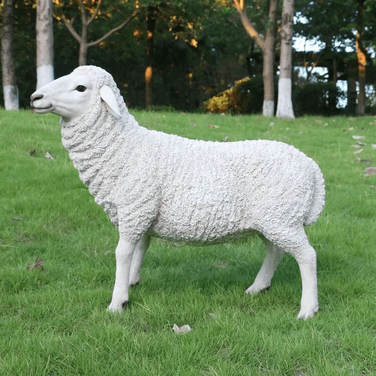 Large Sheep Statues Sculptures For Garden Park – custom retail display image 2