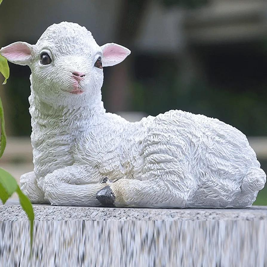 Large Sheep Statues Sculptures For Garden Park – custom retail display image 3