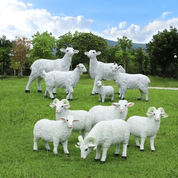 Large Sheep Statues Sculptures For Garden Park – custom retail display image 15