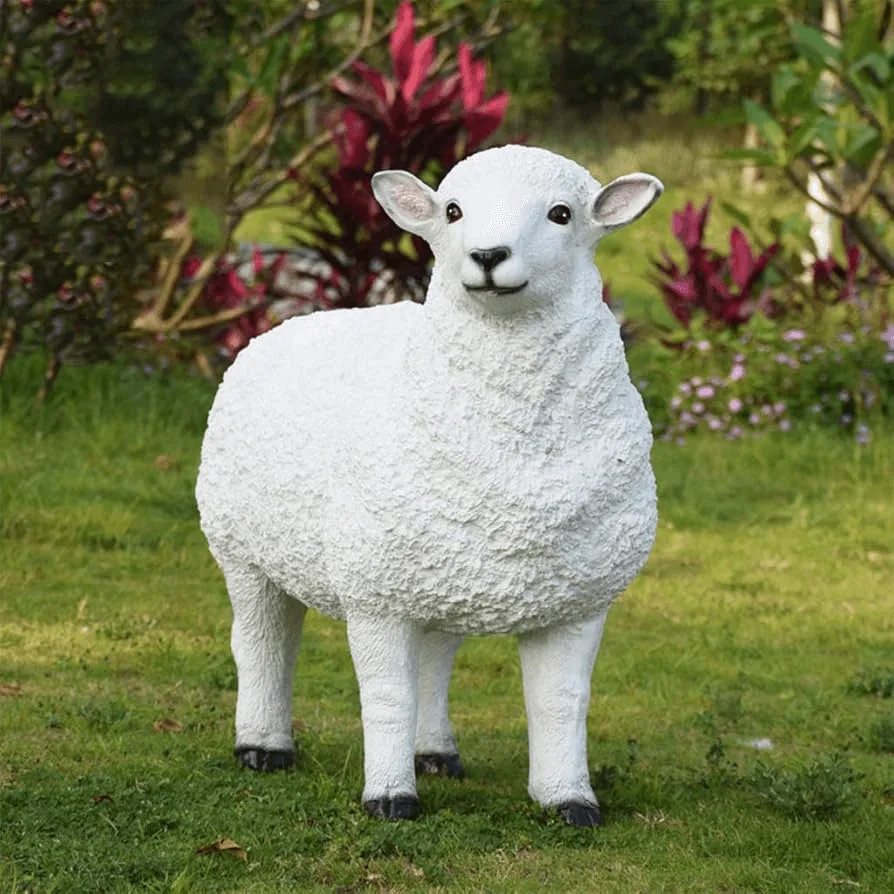 Large Sheep Statues Sculptures For Garden Park – custom retail display image 5