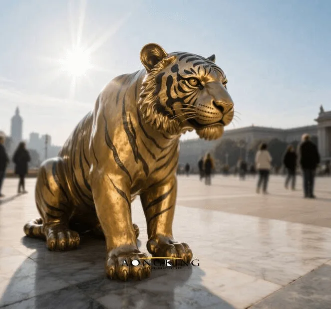 Large Tiger Statues For Sale | Fiberglass Bronze – custom retail display image 19