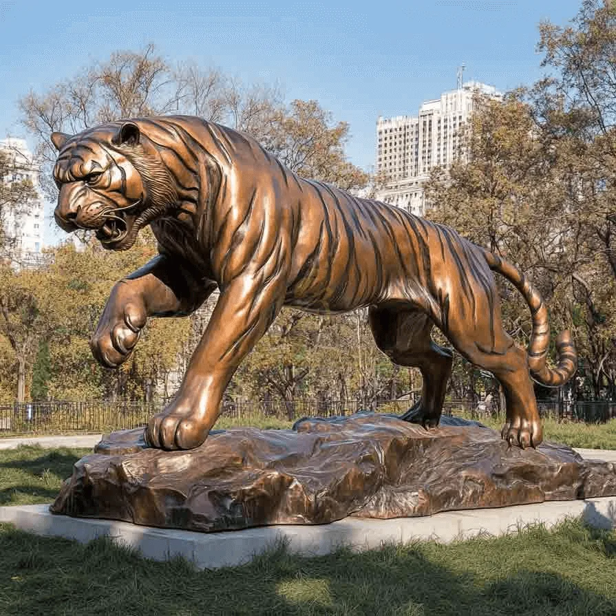 Large Tiger Statues For Sale | Fiberglass Bronze – custom retail display image 17