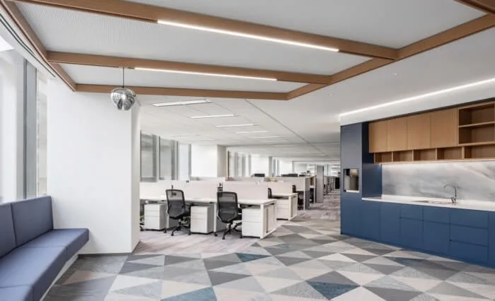Law Office Furniture, Design Decoration – Fashion Law Firm Design with Marble Laminate Reception Desk and Wooden Furniture im