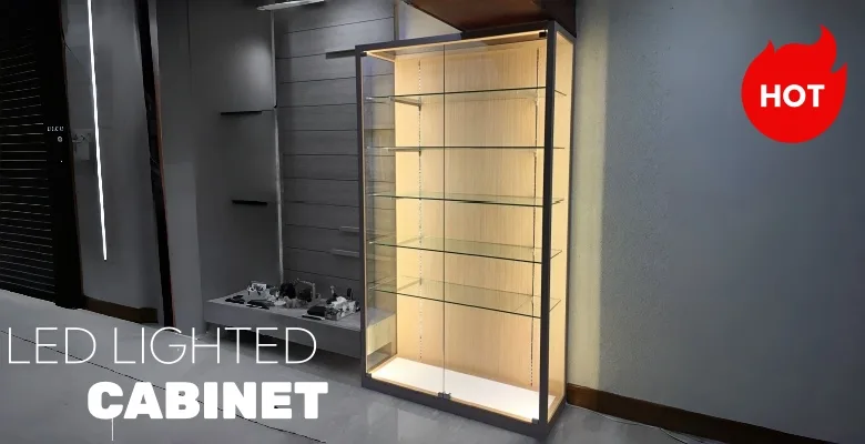 LEDS Floor Standing Display Cases Tall Glass Cabinets – custom retail display image 39