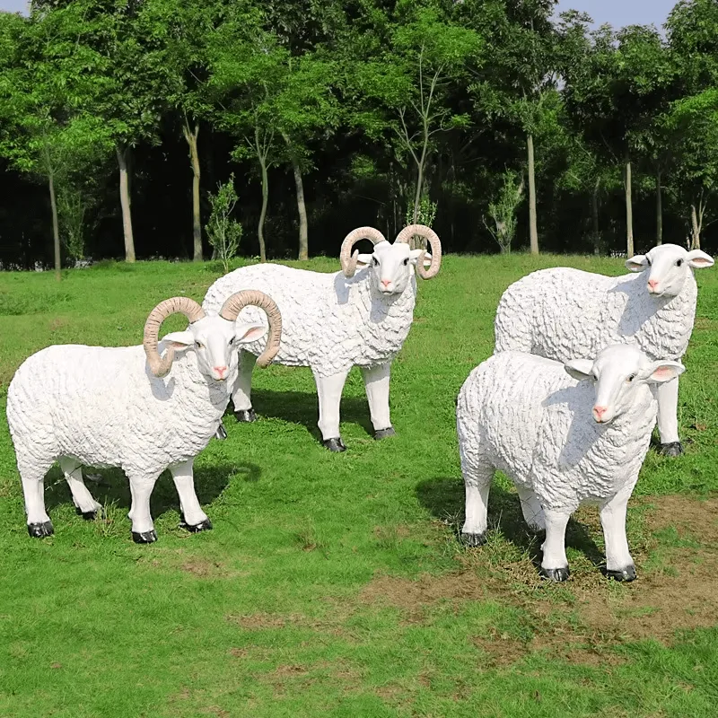 Life Size Goat Statues Sculptures For Garden – custom retail display image 3