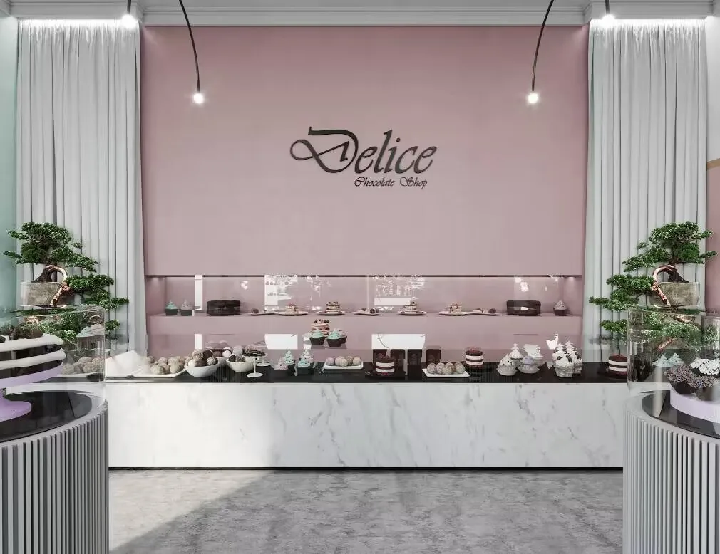 Chocolate Display | Shop Design, Decoration Fixtures – Lollipop candy shop Chocolate counter big sweet candy shelves Convenie