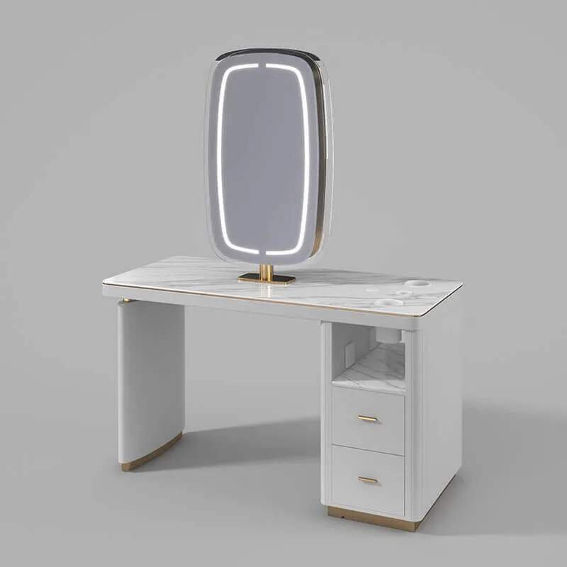 Salon Mirror Station With LED Lights – custom retail display image 2